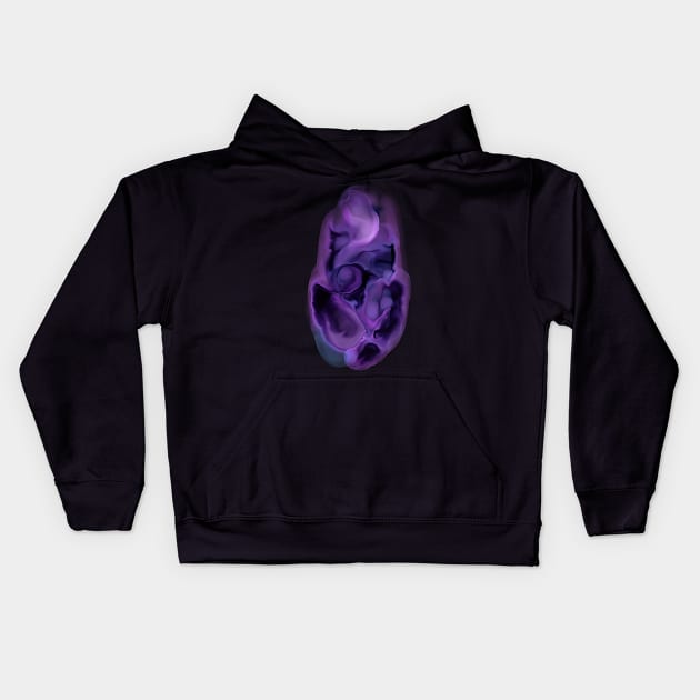 Purple Ink Texture Kids Hoodie by Cordata